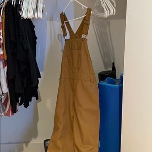 Women's Bib Overalls, Brown Duck
